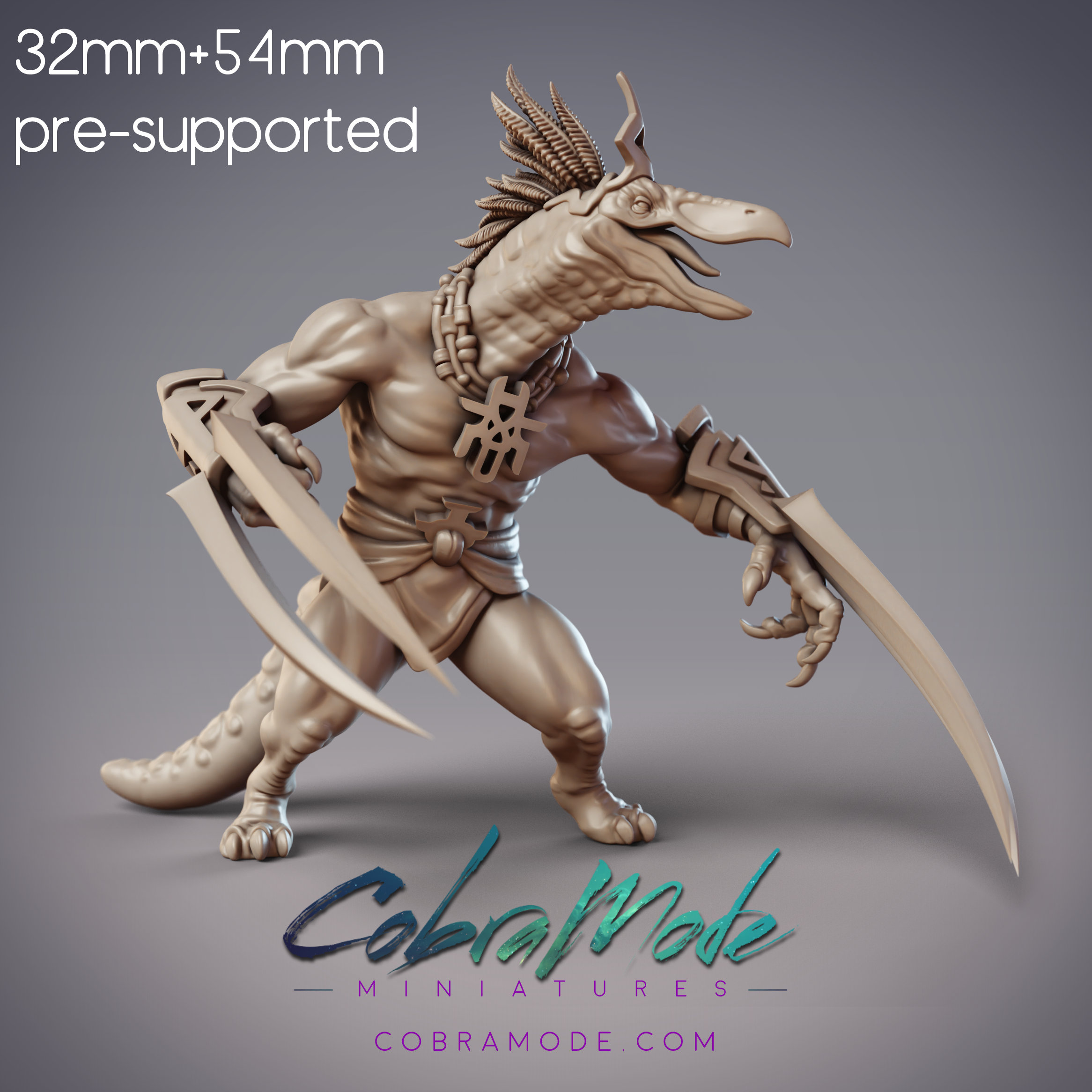 Dinosaur Folk Fighter - Ferelok, Dinovian Mercenary (Pre-Supported)